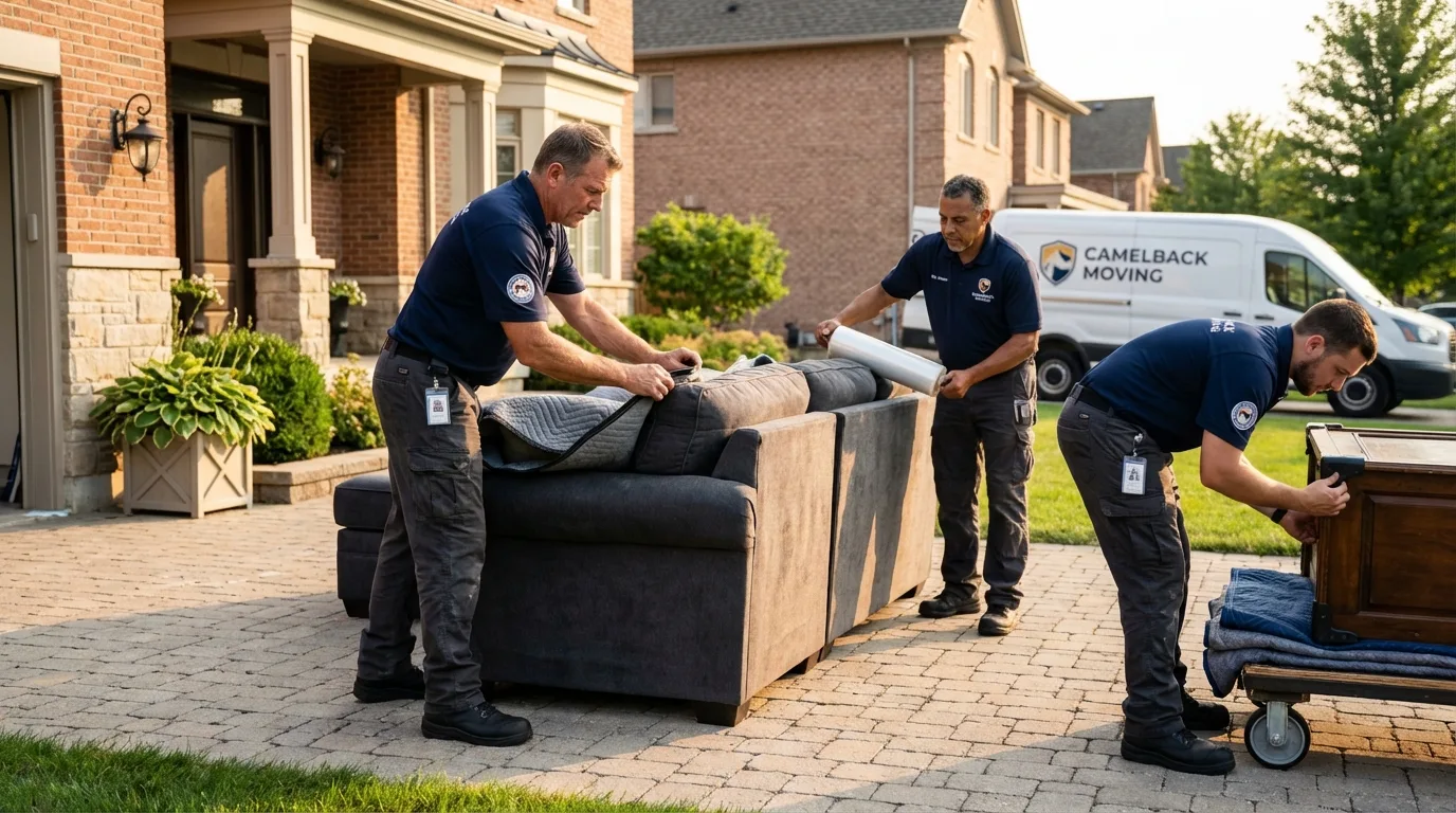 Large estate moving crew wrapping furniture in Annville, PA